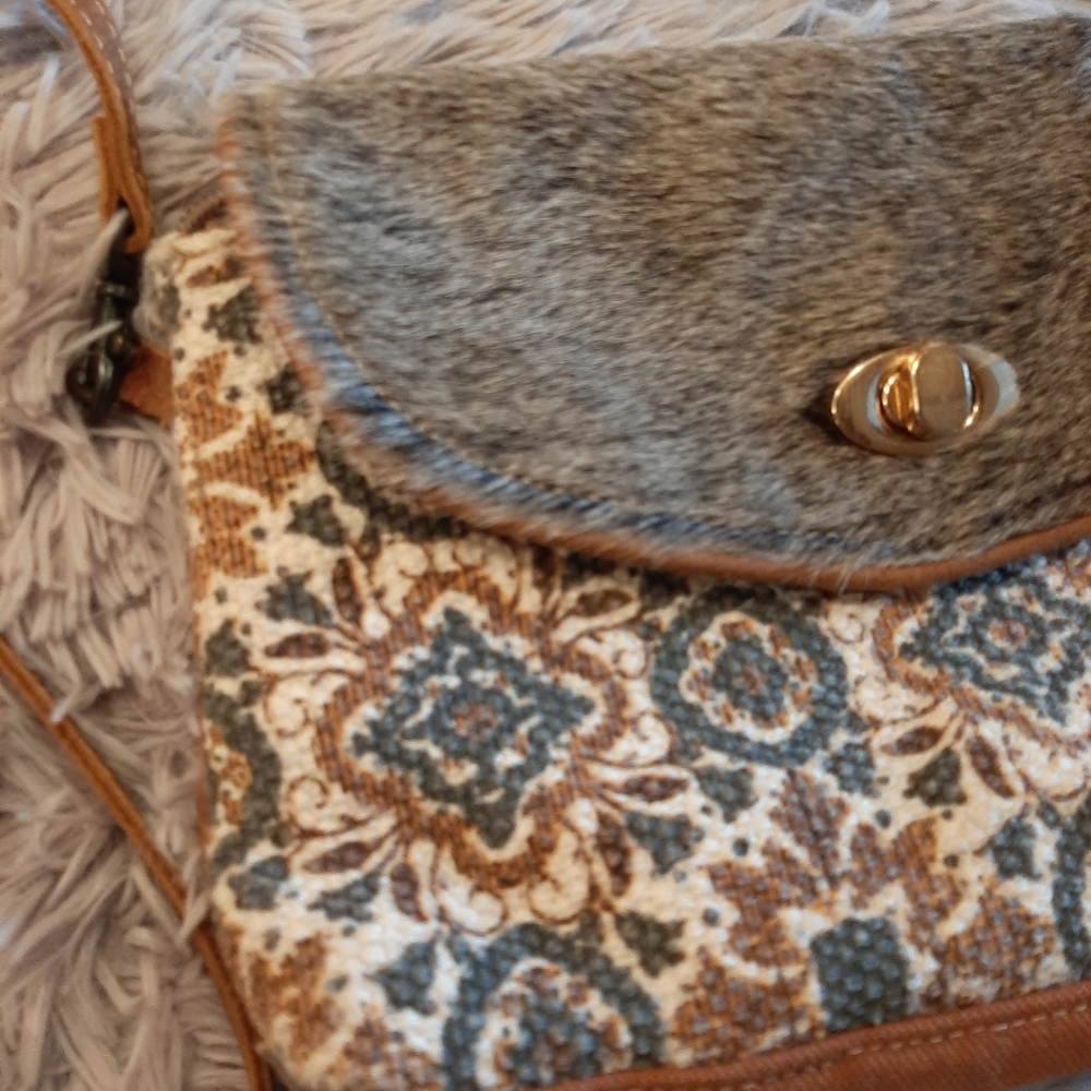 Myra Bag Canvas, Leather and Hairon Crossbody Bag - Picture 8 of 14